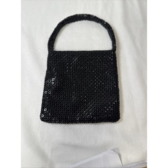 Jessica McClintock Black Sequin Evening Purse /Handbag - Picture 1 of 7